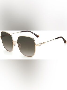 Jimmy Choo Gold Metal Oversized Sunglasses